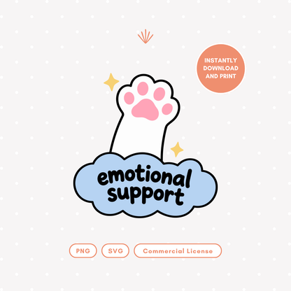 Cute Supportive Pink Cat Paw PNG & SVG