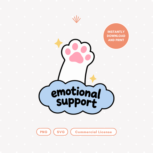 Cute Supportive Pink Cat Paw PNG & SVG