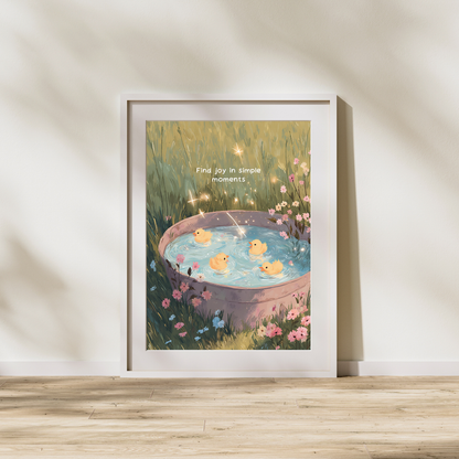Duckling Dreams Postcard Set | 4 Printable Cards
