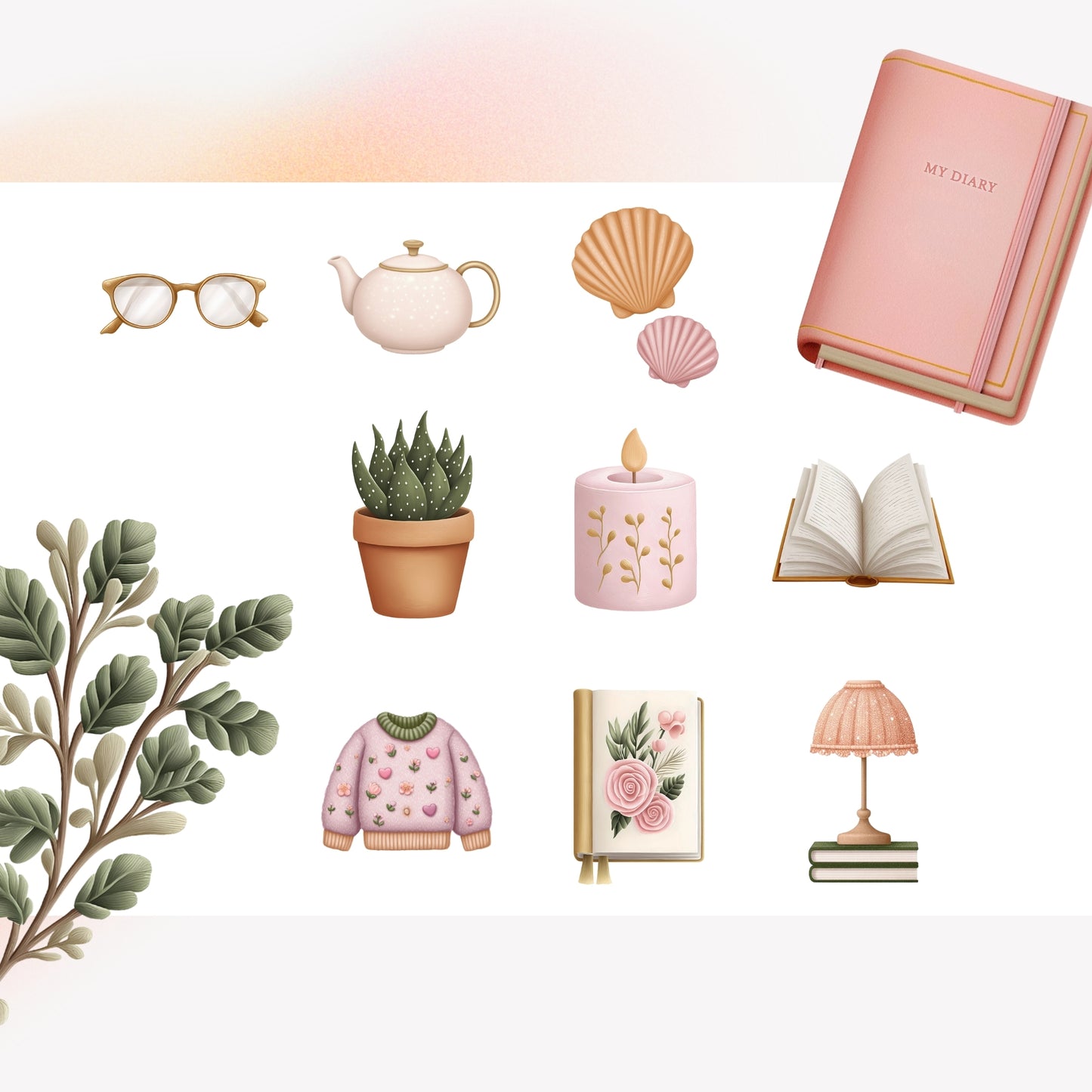 Bookish Ritual Digital Sticker Pack | 50 Cozy Reading & Self-Care Stickers
