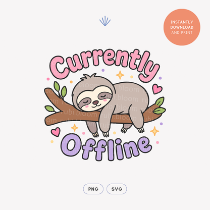 Lazy Sloth Currently Offline PNG SVG