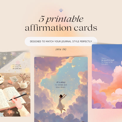 Mindful Journal – 30-Day Undated Daily Planner with Affirmations & Reflection Prompts + Bonus Cards & Wallpapers