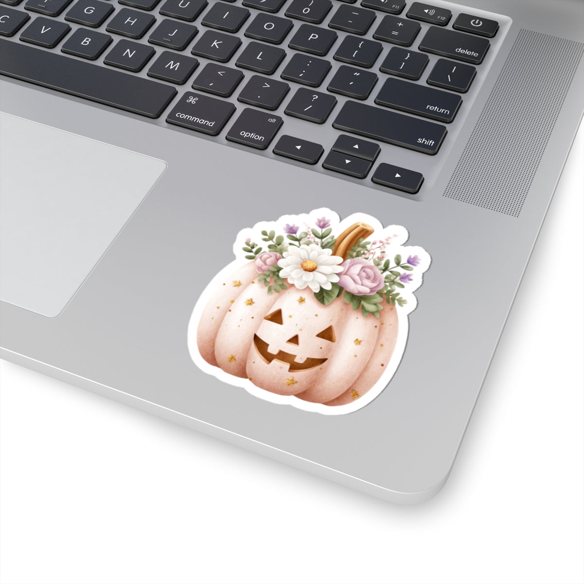 Halloween Pumpkin with Flowers Sticker