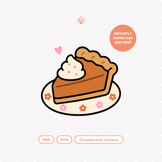 Cute Pumpkin Pie Slice PNG & SVG
