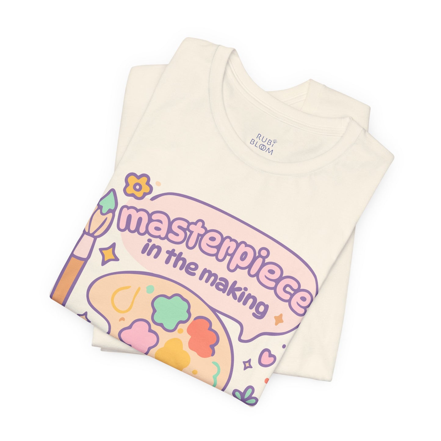 Artistic Tee - Masterpiece in the Making T-Shirt with Cute Artist Palette Design