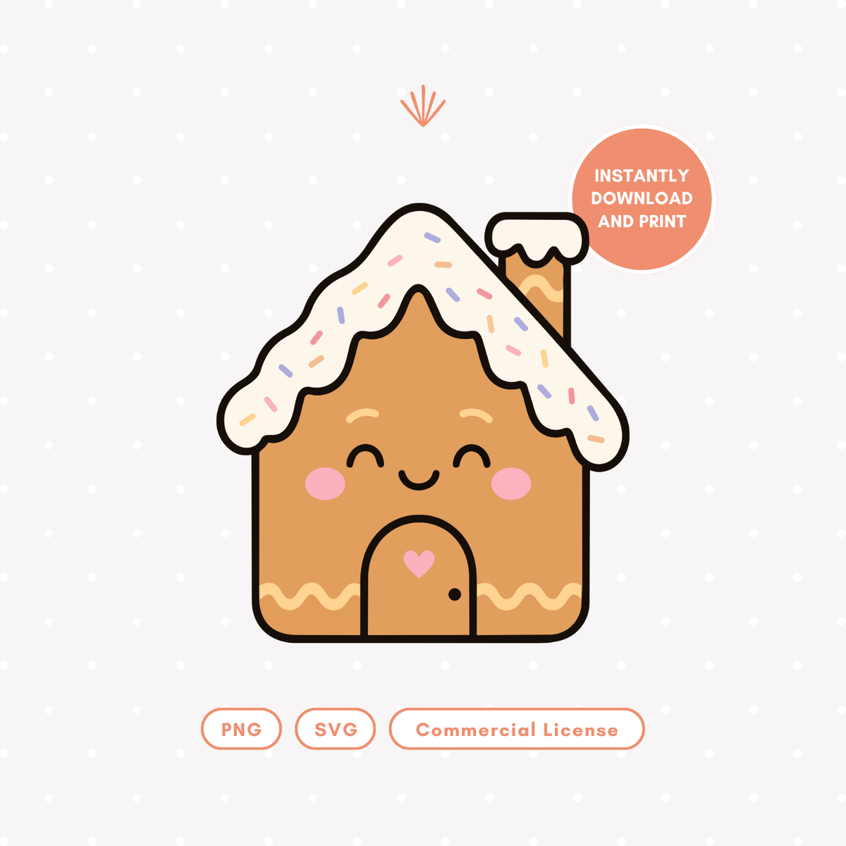 Cute Gingerbread House PNG & SVG