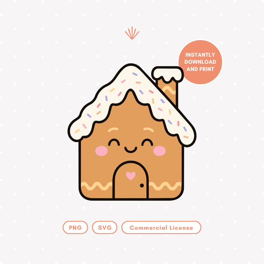 Cute Gingerbread House PNG & SVG