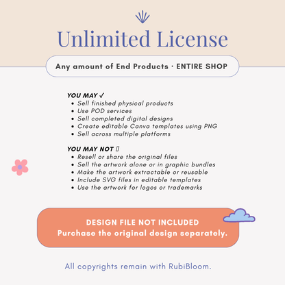 Unlimited Commercial License | Whole Shop