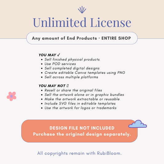 Unlimited Commercial License | Whole Shop