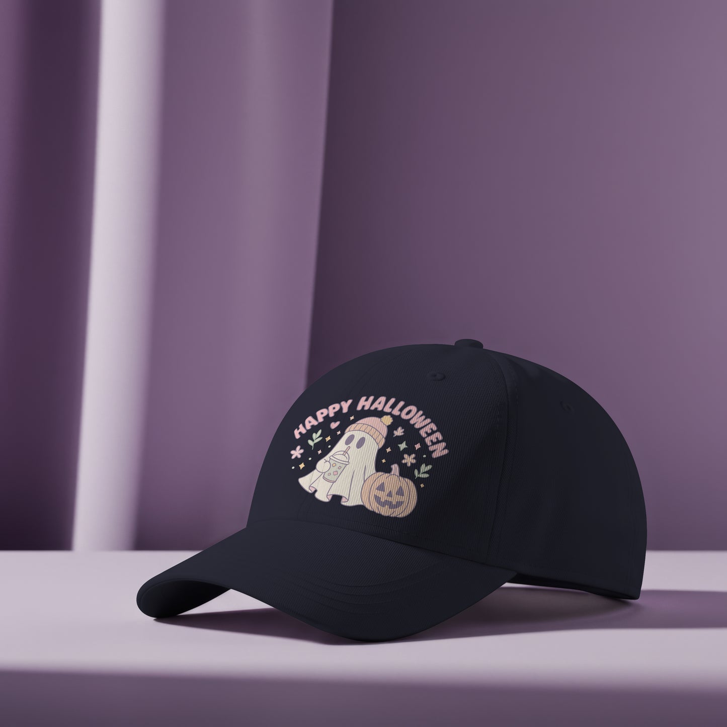 Cozy Autumn Happy Halloween Ghost PNG & SVG - Cute Printable Halloween Design