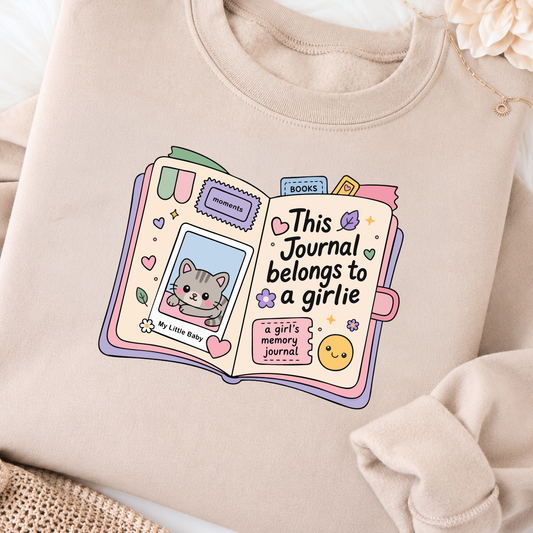 Cute Junk Journal Girlie with Cat SVG PNG
