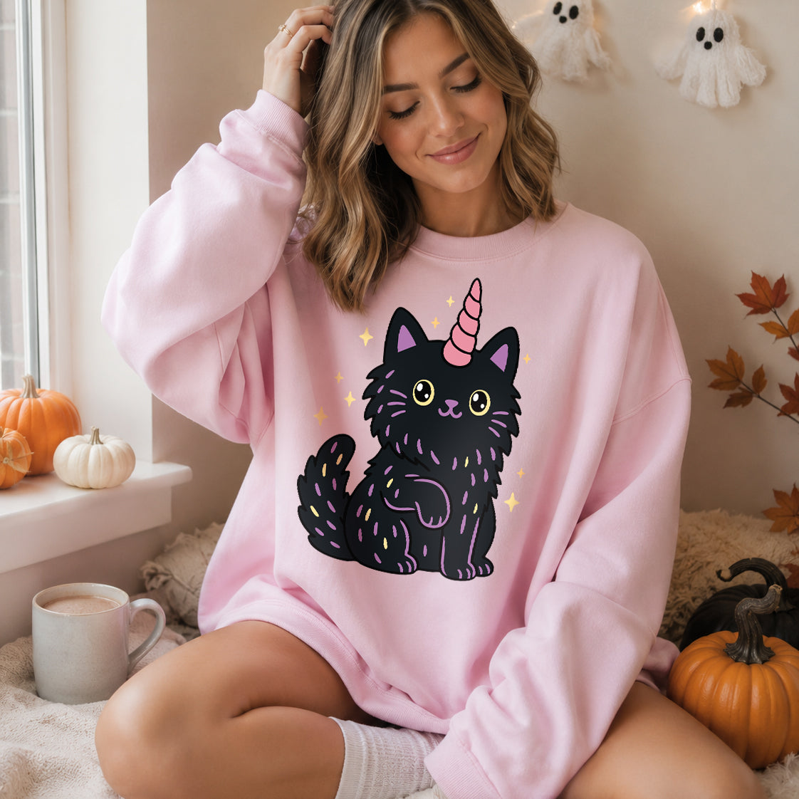 Spooky Kawaii Kittycorn PNG SVG