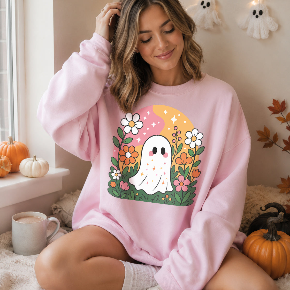 Wildflowers Ghost PNG SVG, Floral Halloween Design