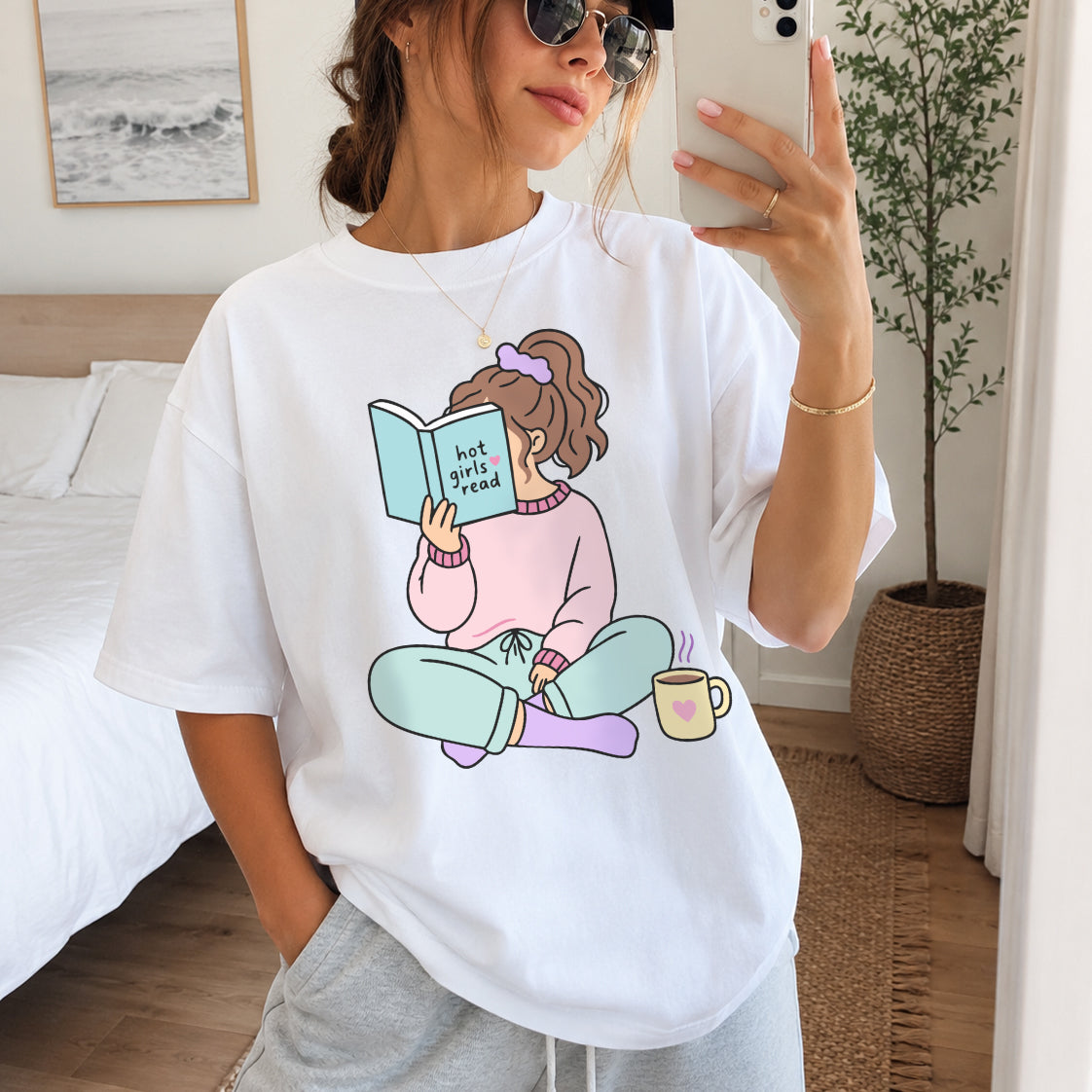 Hot Girls Read Book Lover Design PNG SVG