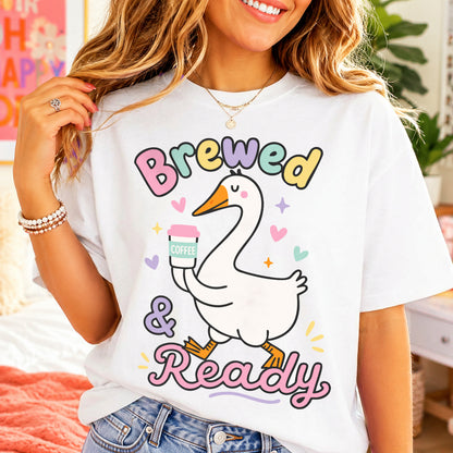 Brewed and Ready Funny Goose PNG SVG