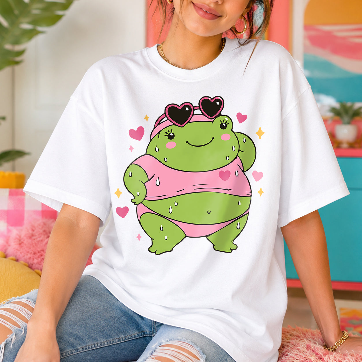 Cute Chubby Summer Frog PNG SVG