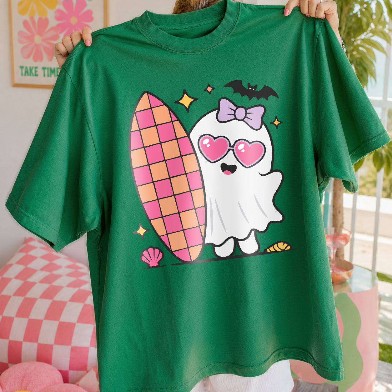 Summerween Cute Surfing Ghost PNG SVG