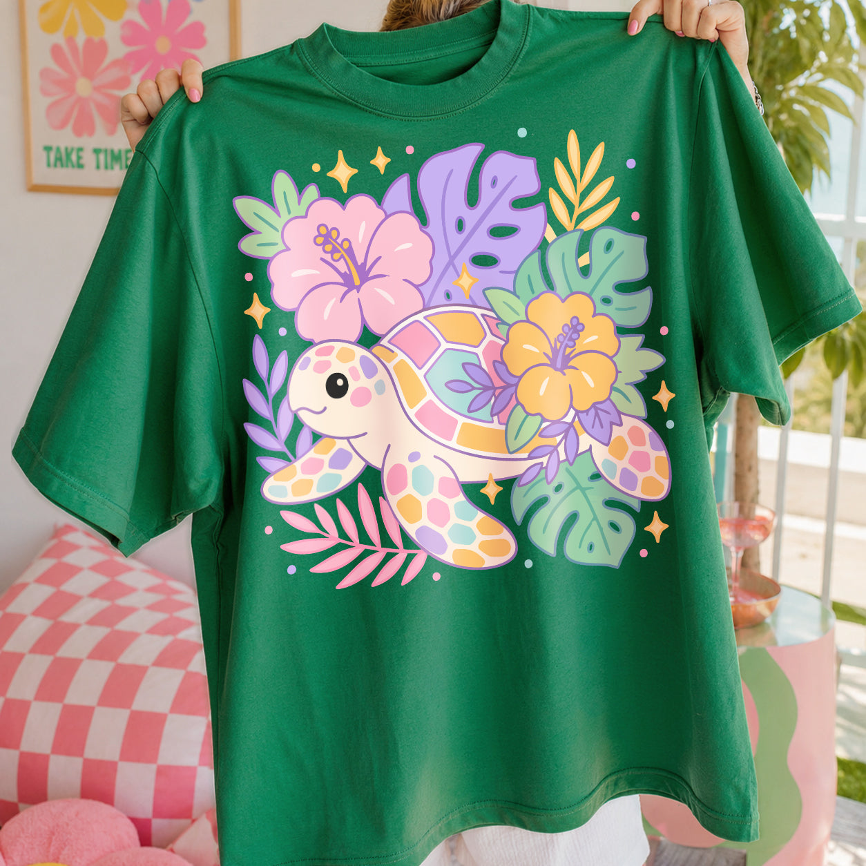 Floral Sea Turtle PNG SVG Design