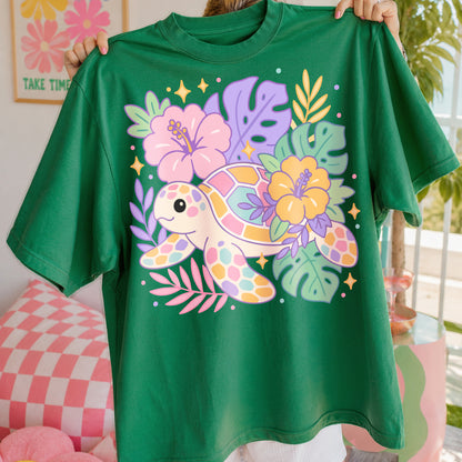 Floral Sea Turtle PNG SVG Design
