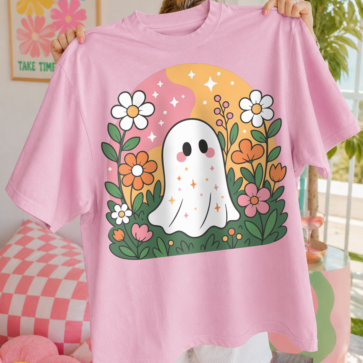 Wildflowers Ghost PNG SVG, Floral Halloween Design