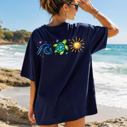 Ocean Turtle Sun PNG SVG Design