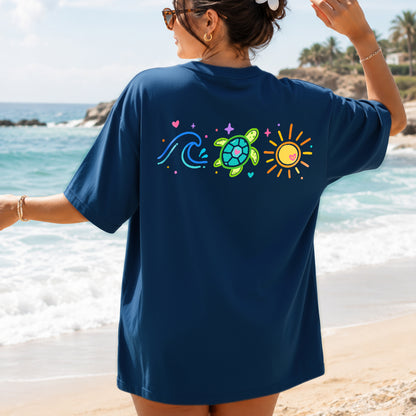 Ocean Turtle Sun PNG SVG Design
