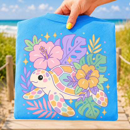 Floral Sea Turtle PNG SVG Design