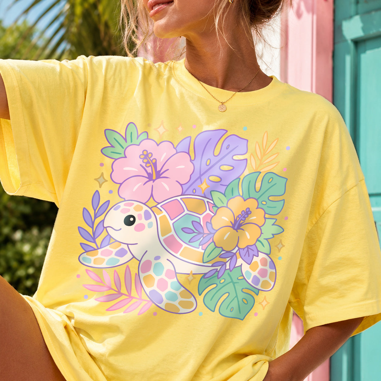 Floral Sea Turtle PNG SVG Design