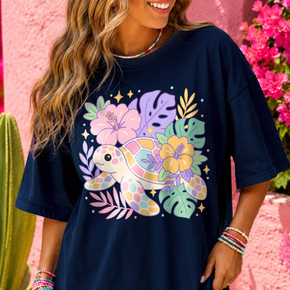 Floral Sea Turtle PNG SVG Design