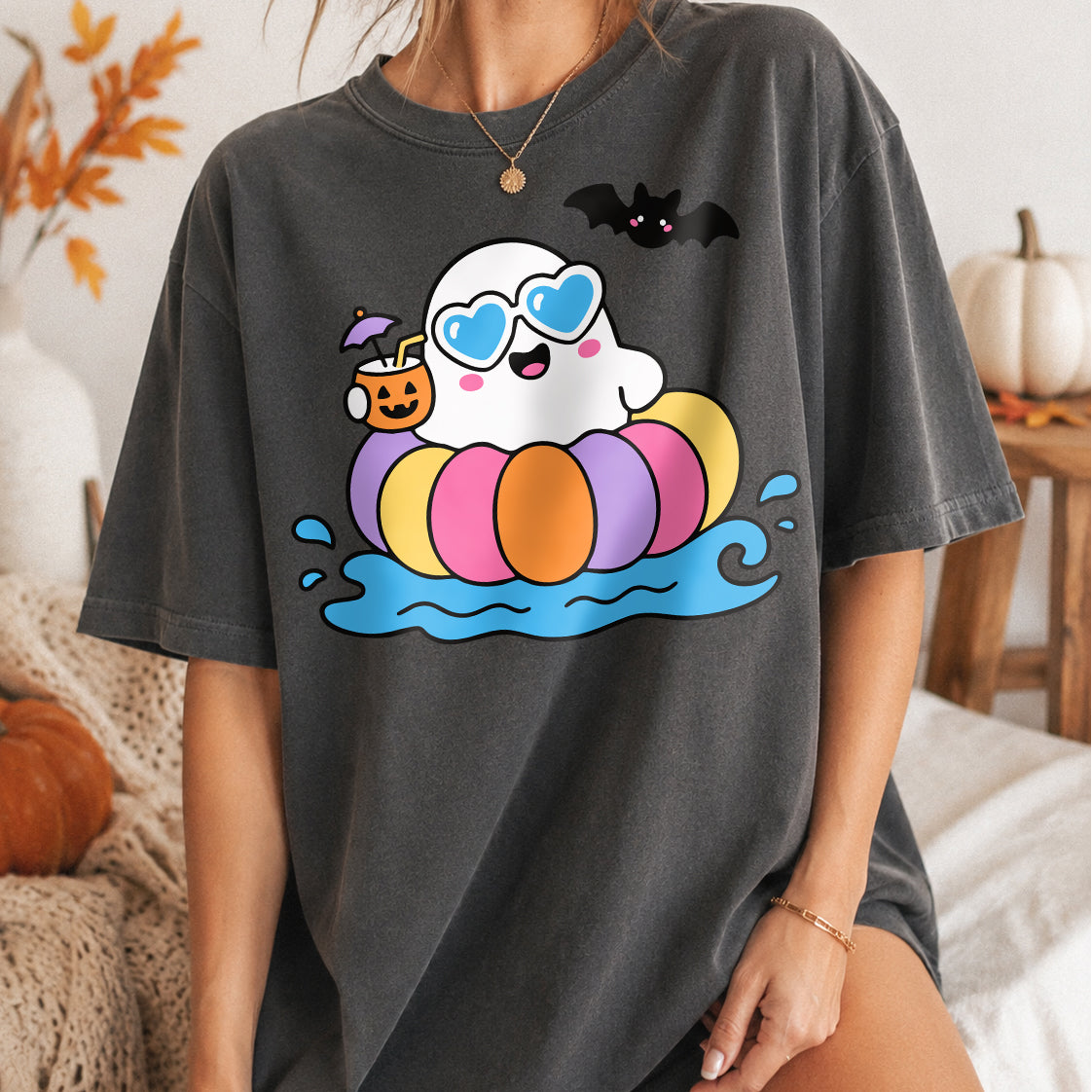 Floating Summerween Pool Ghost PNG SVG