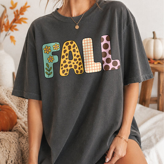 Fall PNG SVG Trendy Autumn Patchwork Design