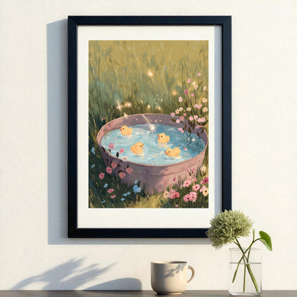 Duckling Bath – Printable Poster
