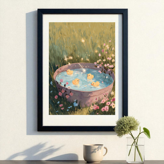 Duckling Bath – Printable Poster
