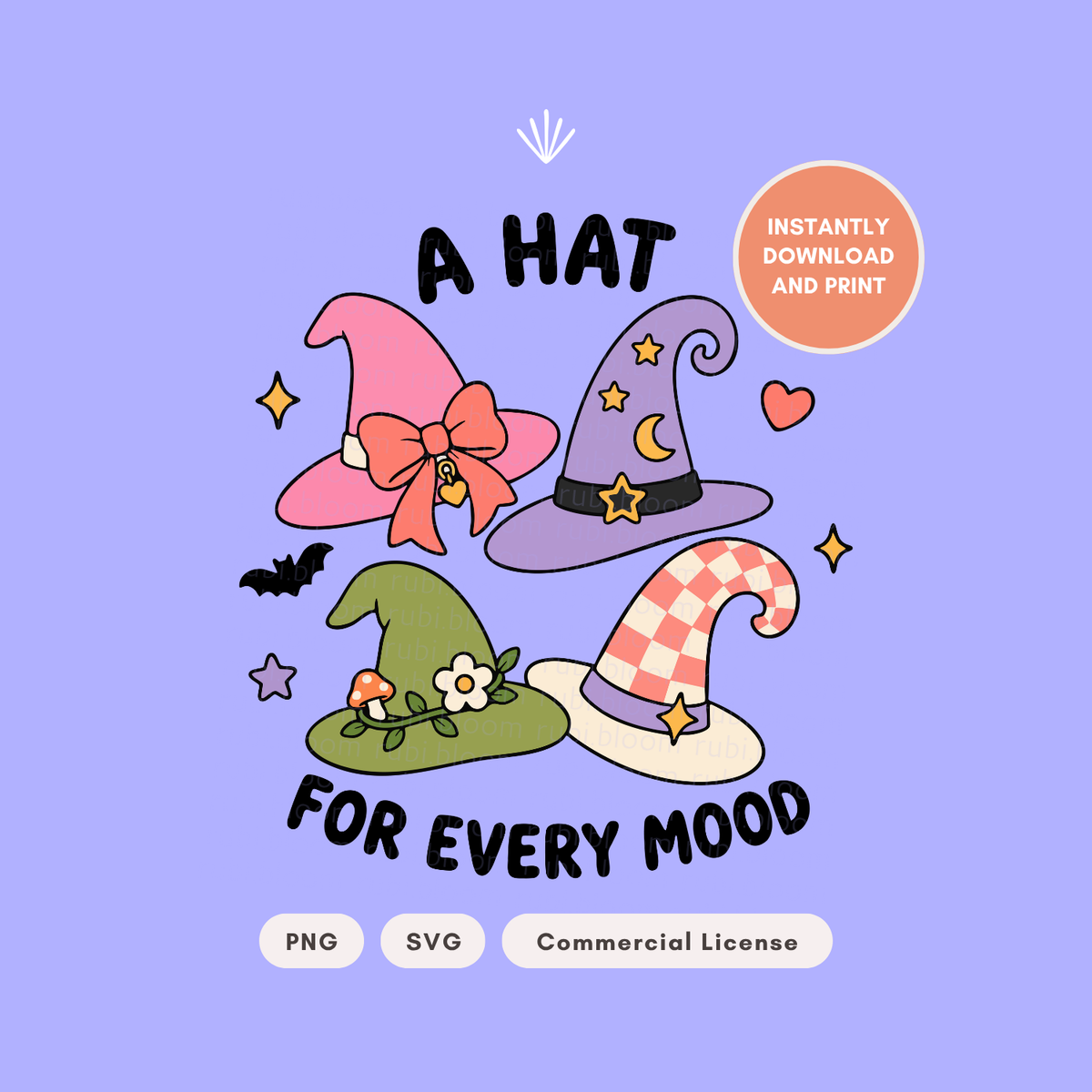 Witch "A Hat for Every Mood" PNG SVG