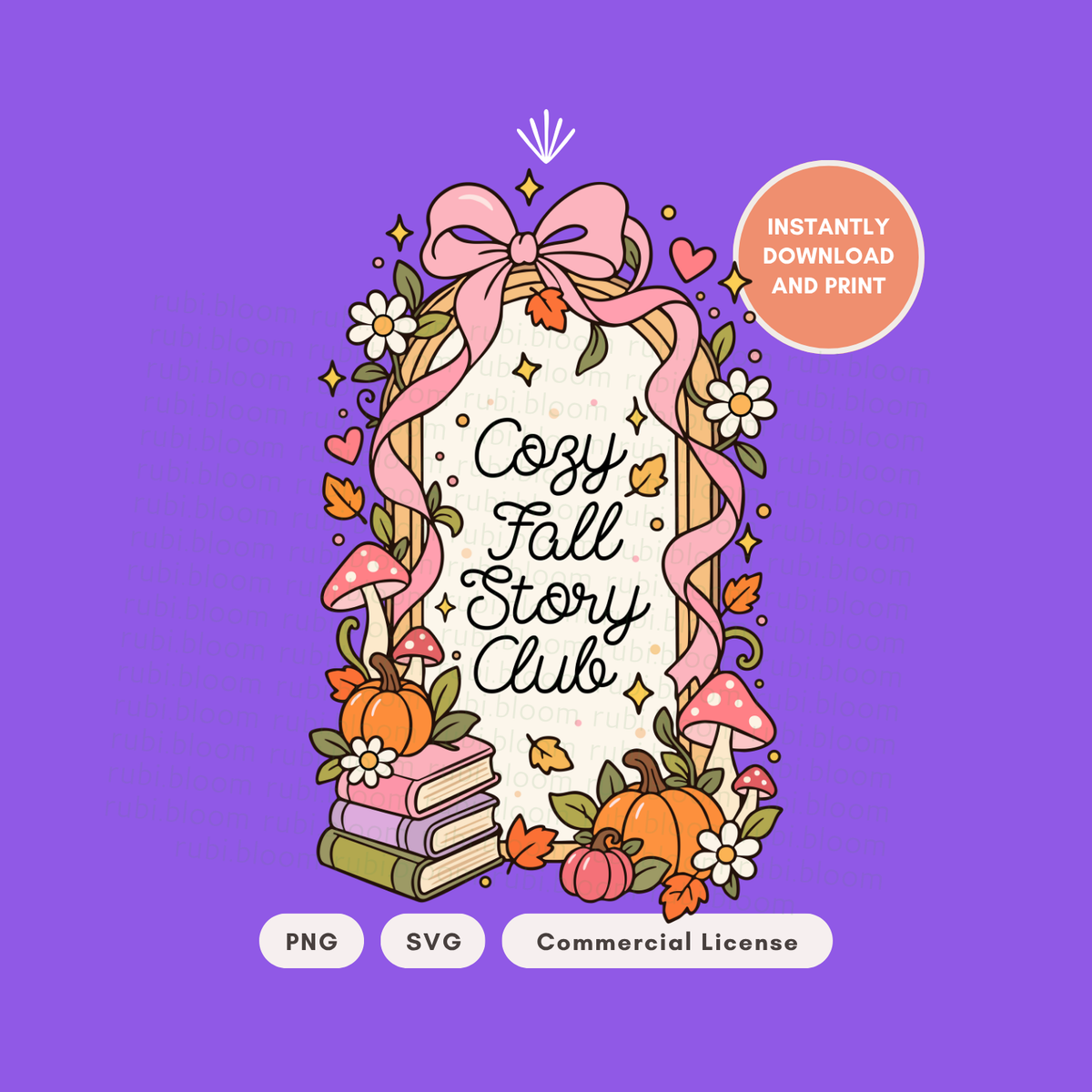 Cozy Fall Story Club PNG SVG