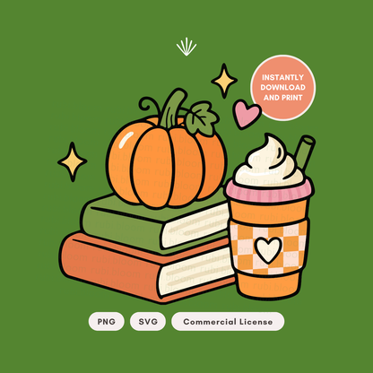 Sweater Weather Books & Coffee  PNG SVG