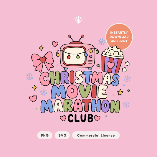 Christmas Movie Marathon Club PNG SVG