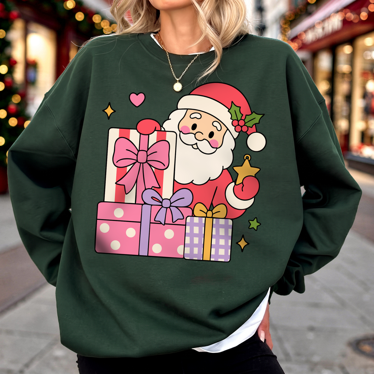 Retro Santa Claus with Gifts PNG SVG