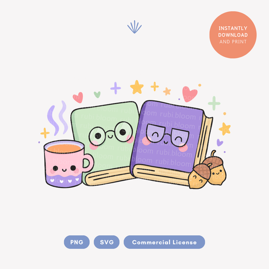 Cute Fall Book Characters PNG SVG design