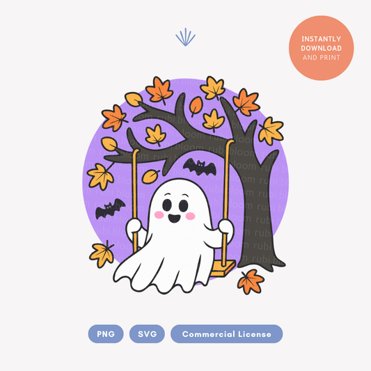Cute Halloween "Hey Boo" Ghost PNG SVG