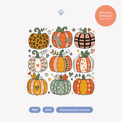 Preppy Pumpkin Bundle PNG SVG