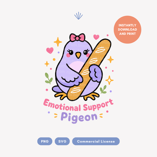 Emotional Support Pigeon PNG SVG
