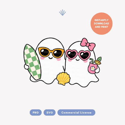 Summerween Ghost Friends PNG SVG