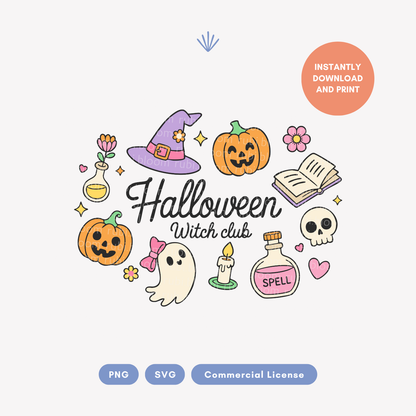 Halloween Witch Club PNG SVG