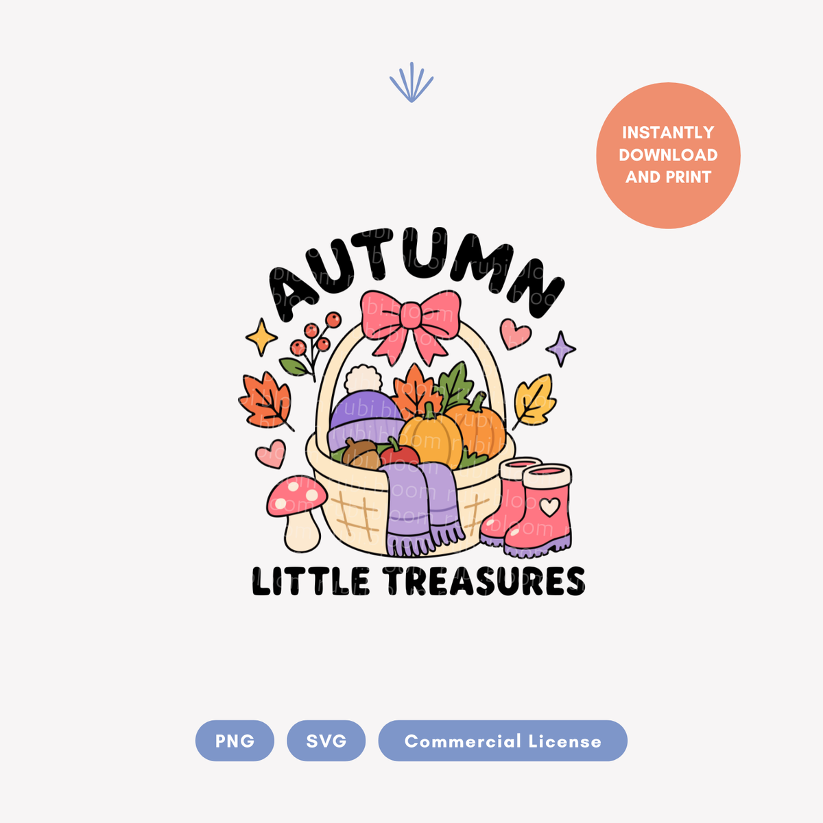 Autumn Little Treasures Harvest Basket SVG PNG