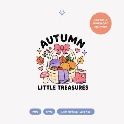 Autumn Little Treasures Harvest Basket SVG PNG