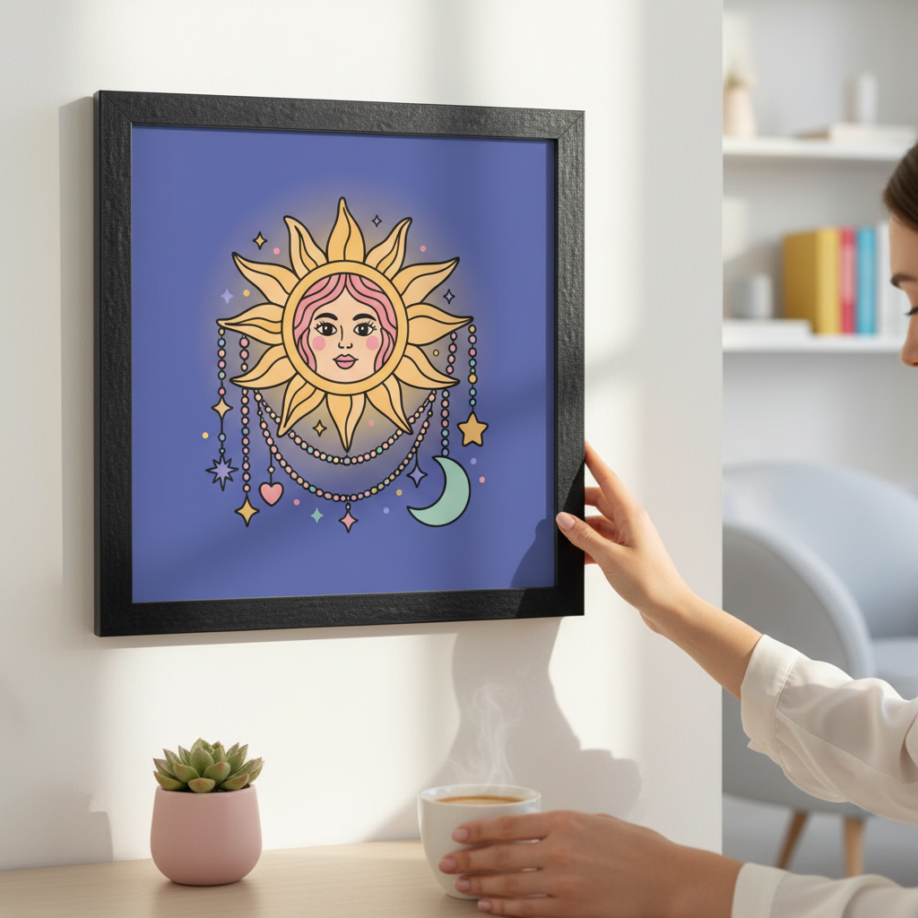 Cute Celestial Sun PNG SVG