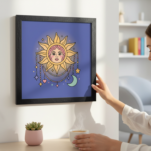 Cute Celestial Sun PNG SVG