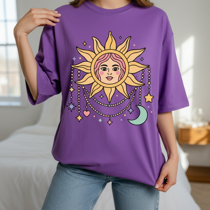 Cute Celestial Sun PNG SVG