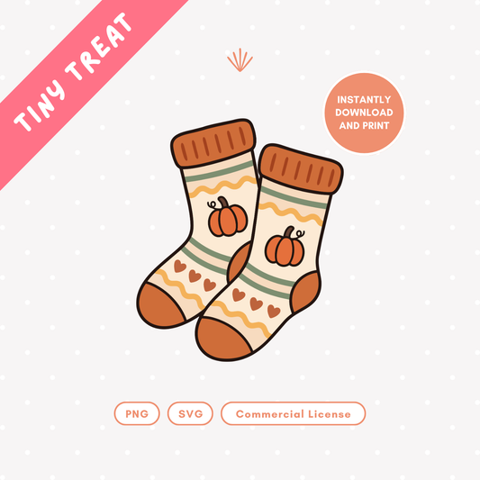 Pumpkin Patch Socks PNG & SVG